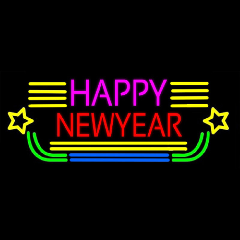 Happy New Year Logo 2 Neonskylt