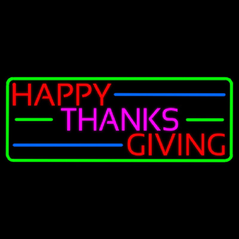 Happy Thanksgiving Block 2 Neonskylt