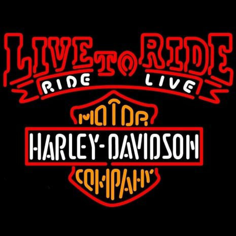 Harley Davidson Live To Ride Ride To Live Neonskylt