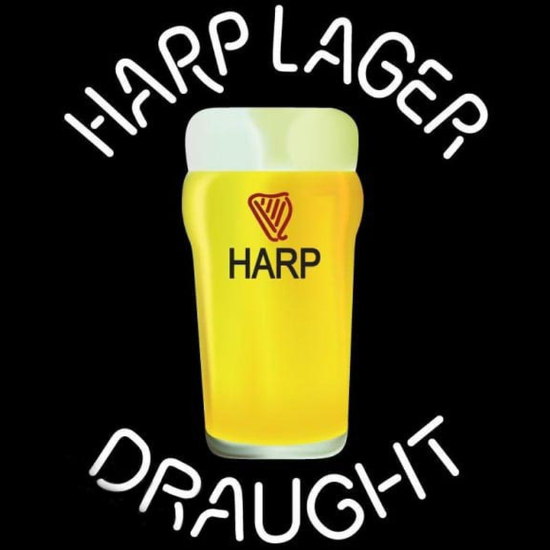Harp Lager Draught Glass Beer Sign Neonskylt