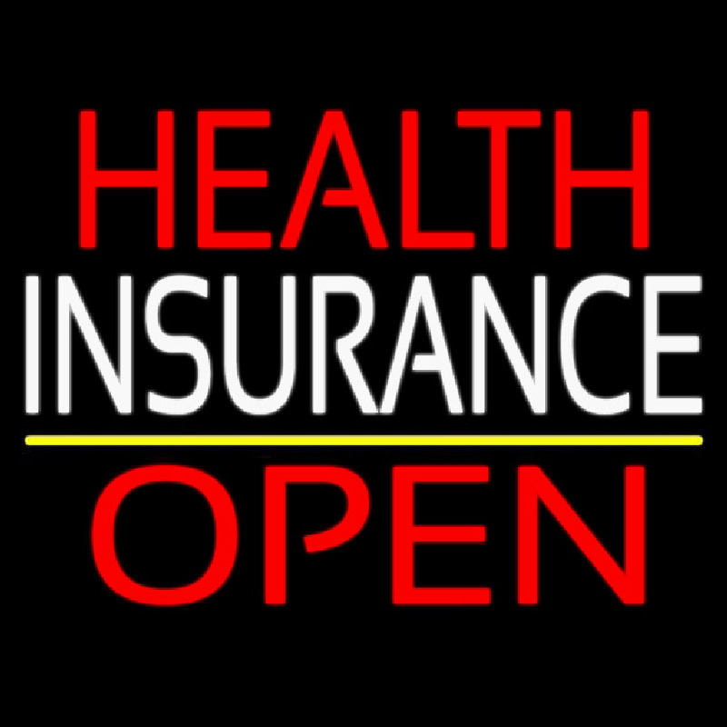 Health Insurance Open Neonskylt