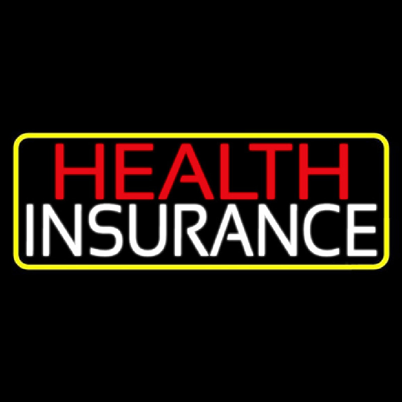 Health Insurance With Yellow Border Neonskylt