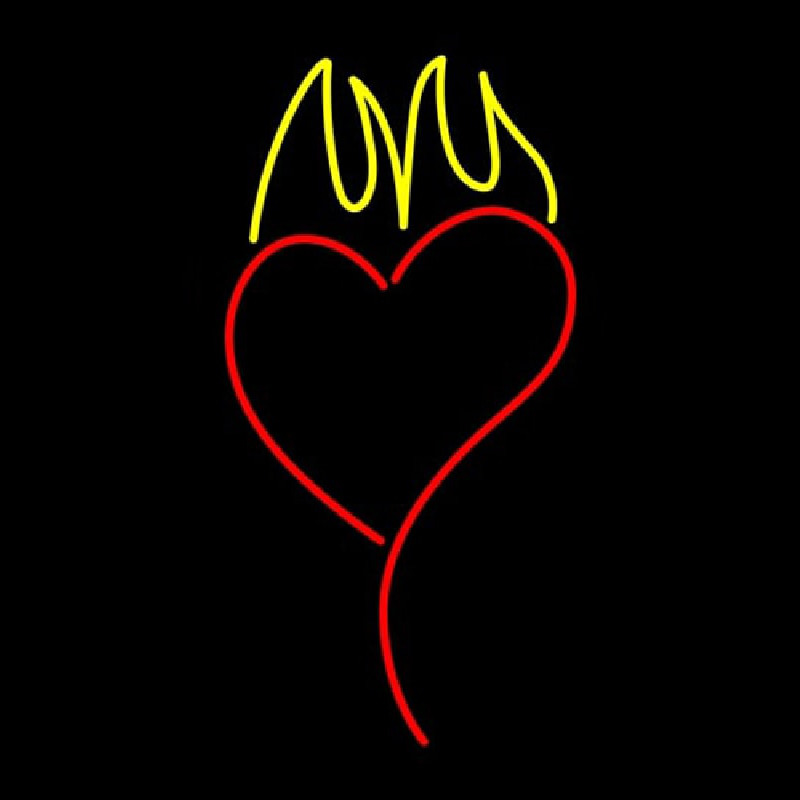 Heart With Flame Neonskylt