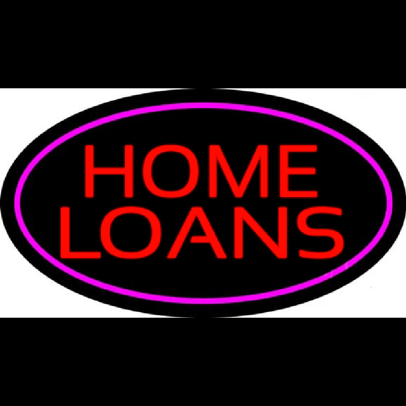 Home Loans Oval Pink Neonskylt