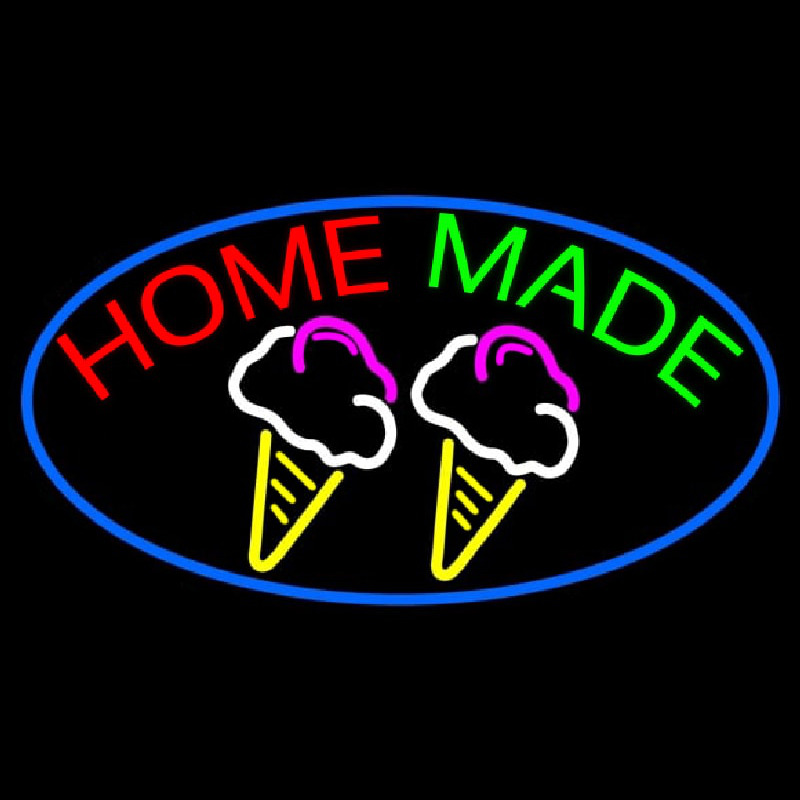 Home Made Ice Cream Cone Neonskylt