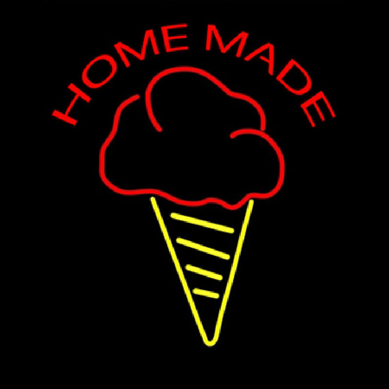 Home Made Ice Cream Cone Neonskylt