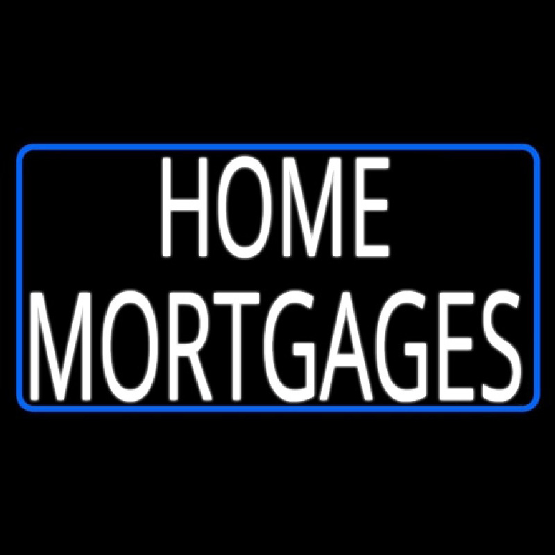 Home Mortgage With White Blue Border Neonskylt