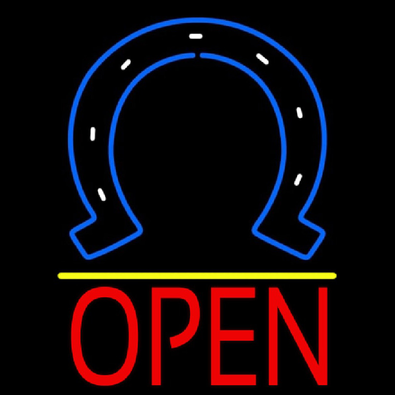 Horseshoe Logo Open Neonskylt