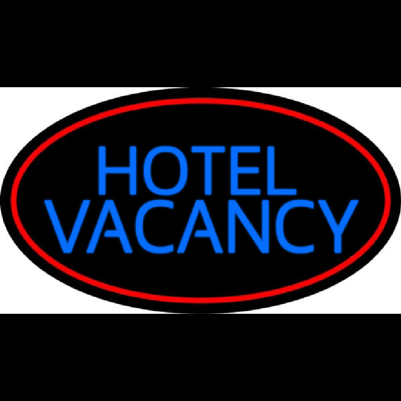 Hotel Vacancy With Blue Border Neonskylt