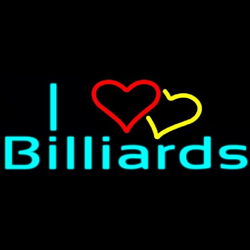 I Love Billiards 2 Neonskylt
