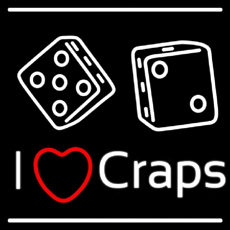 I Love Craps Neonskylt