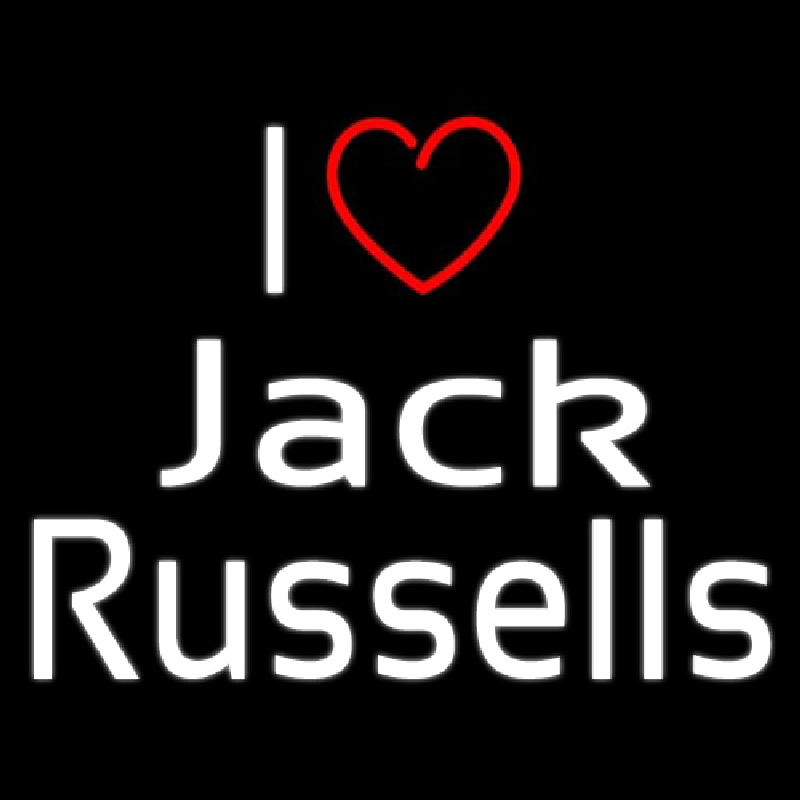 I Love Jack Russells Neonskylt