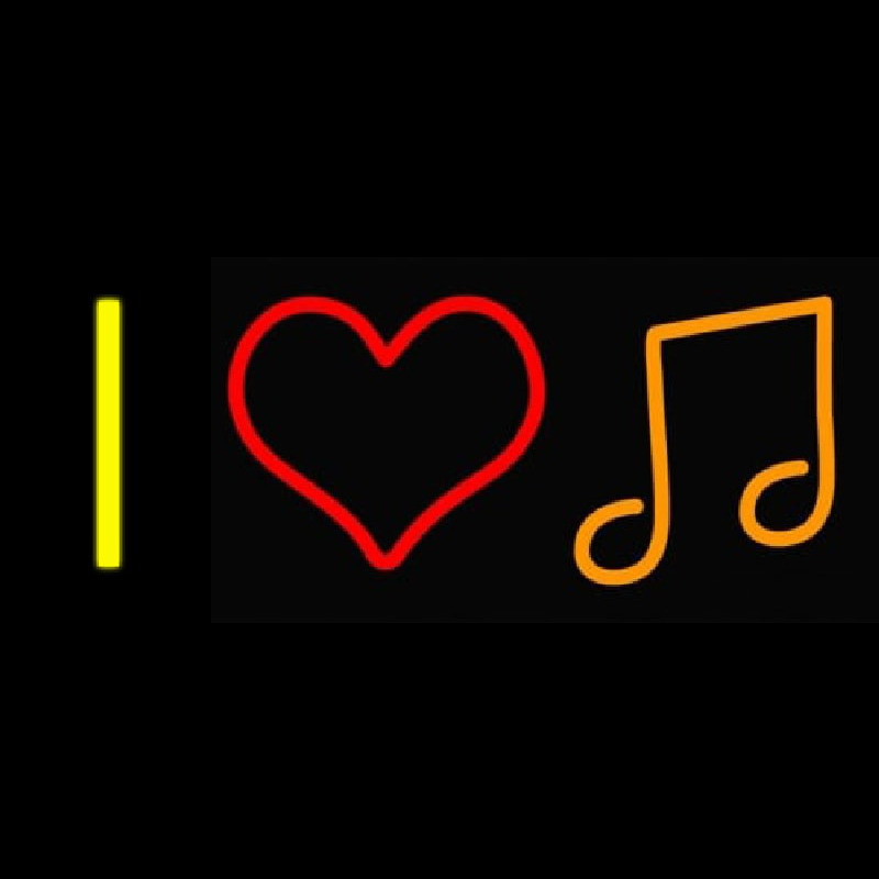 I Love Music Neonskylt