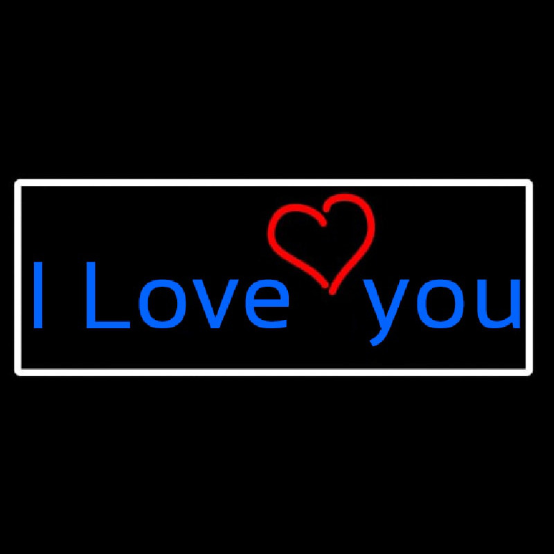 I Love You And Heart With White Border Neonskylt