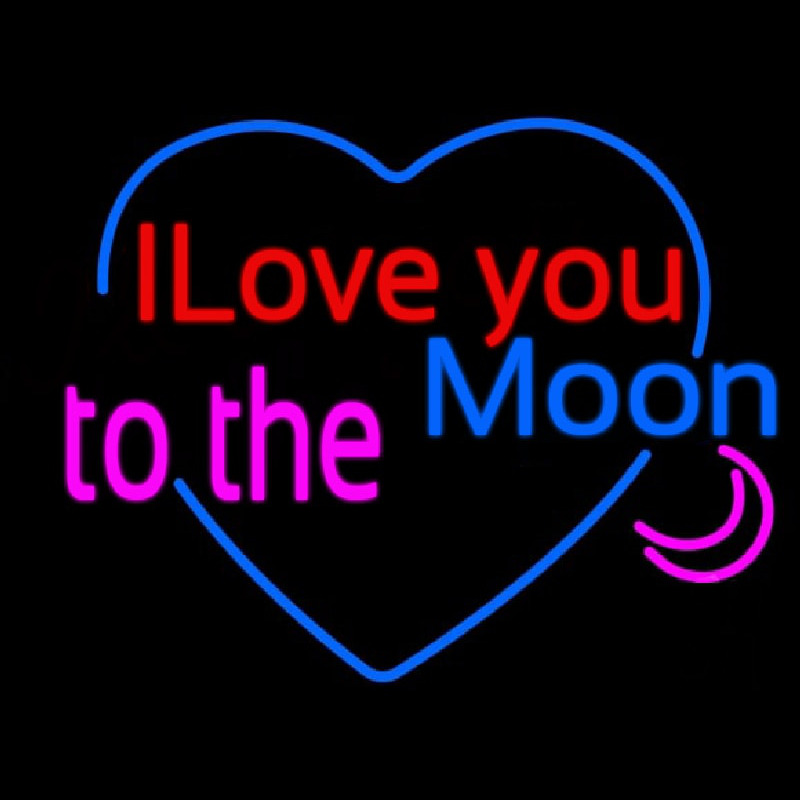I Love You To The Moon Neonskylt