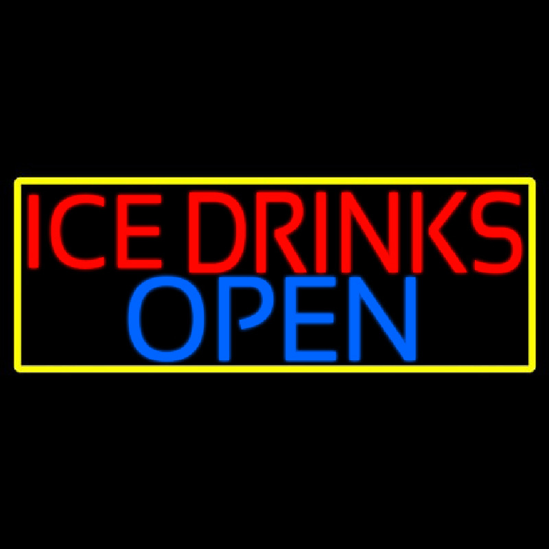 Ice Cold Drinks Open Neonskylt