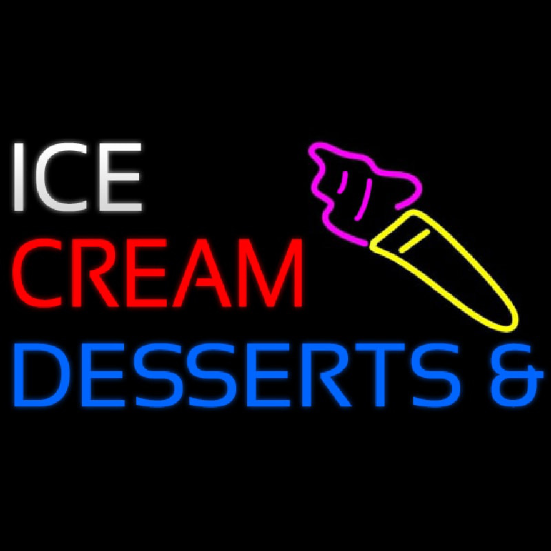 Ice Cream And Desserts Neonskylt