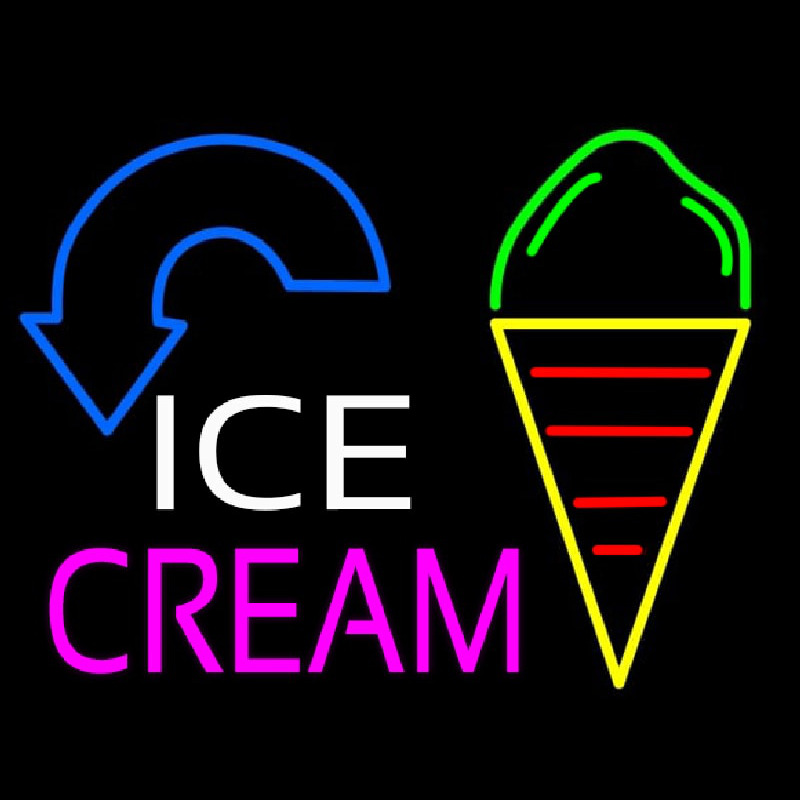 Ice Cream Arrow Neonskylt