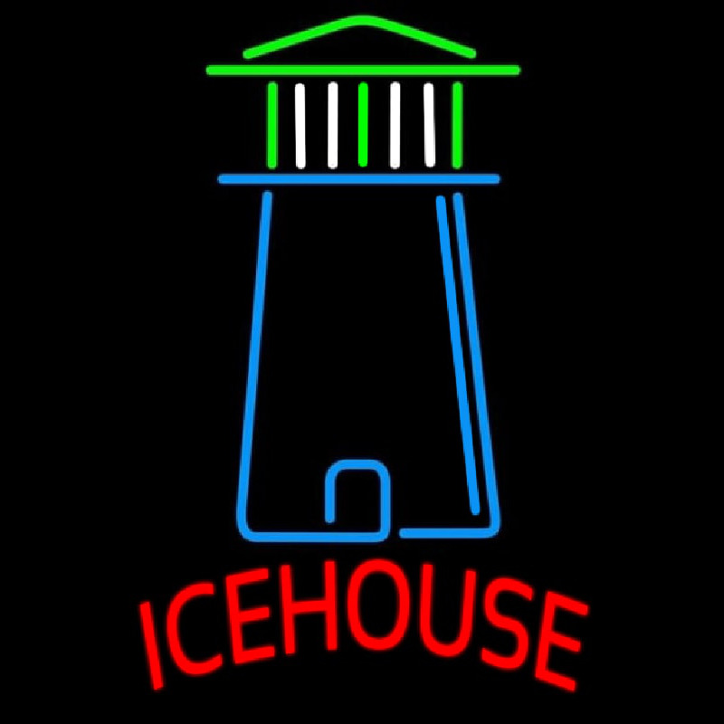 Ice House Light House Art Beer Sign Neonskylt