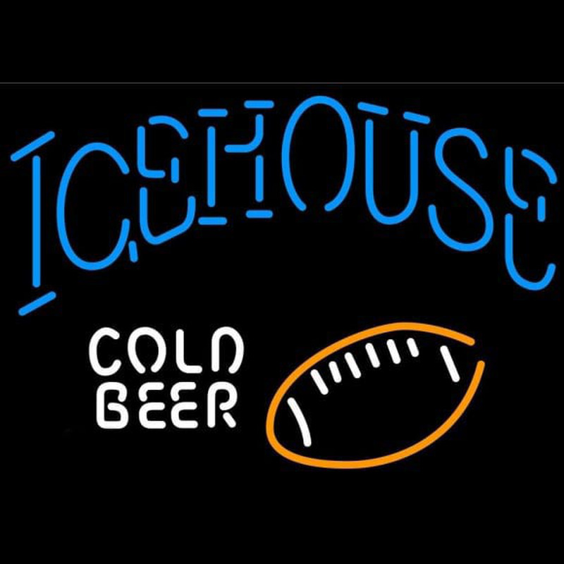 Icehouse Football Cold Beer Sign Neonskylt