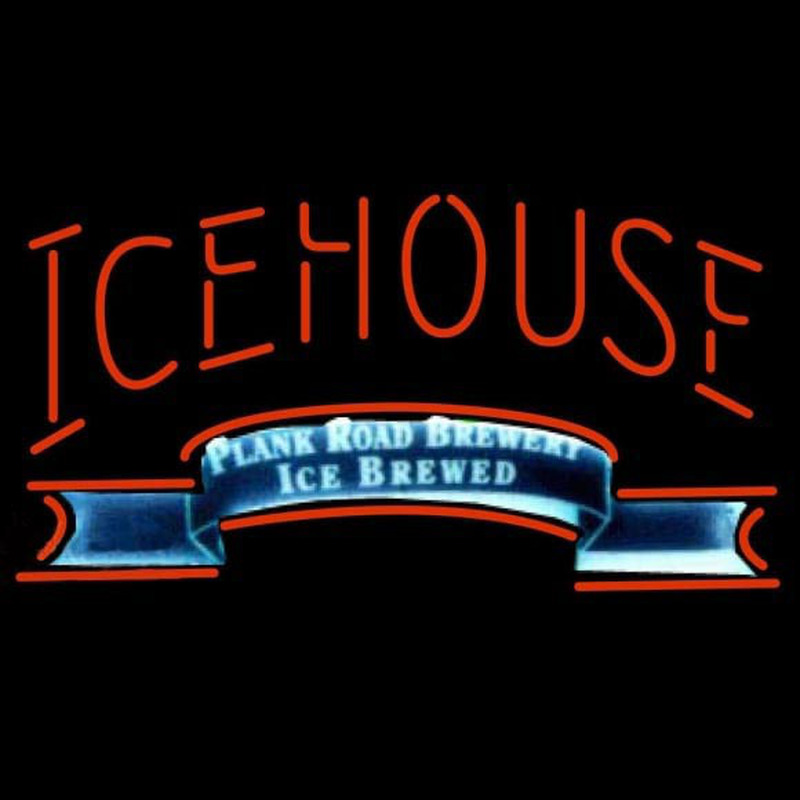 Icehouse Plank Road Brewery Red Beer Sign Neonskylt