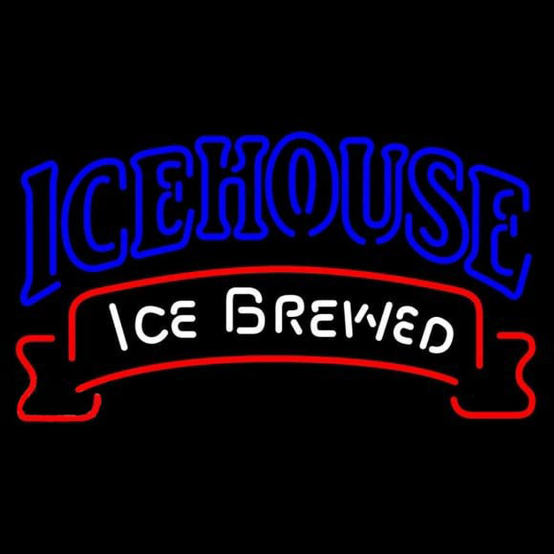 Icehouse Red Ribbon Beer Sign Neonskylt