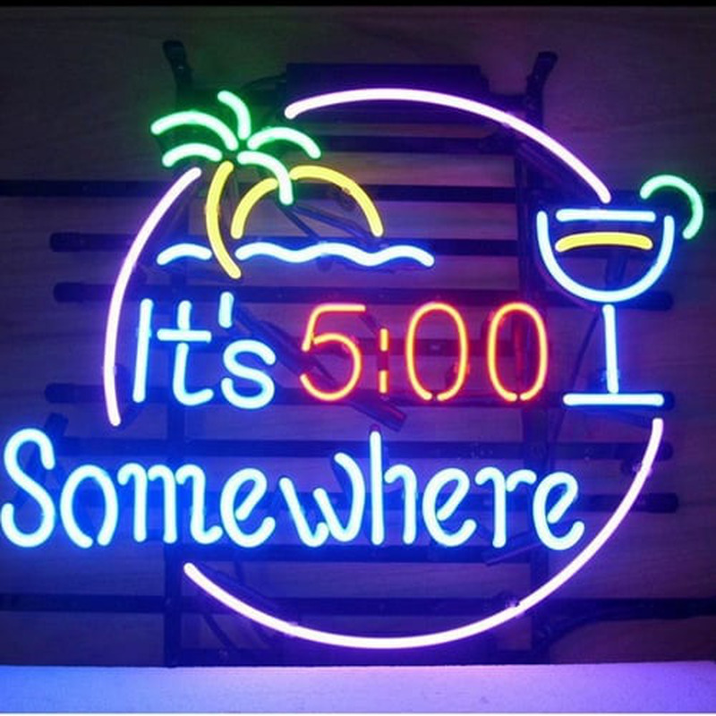 Its 500 Somewhere Öl Bar Öppet Neonskylt