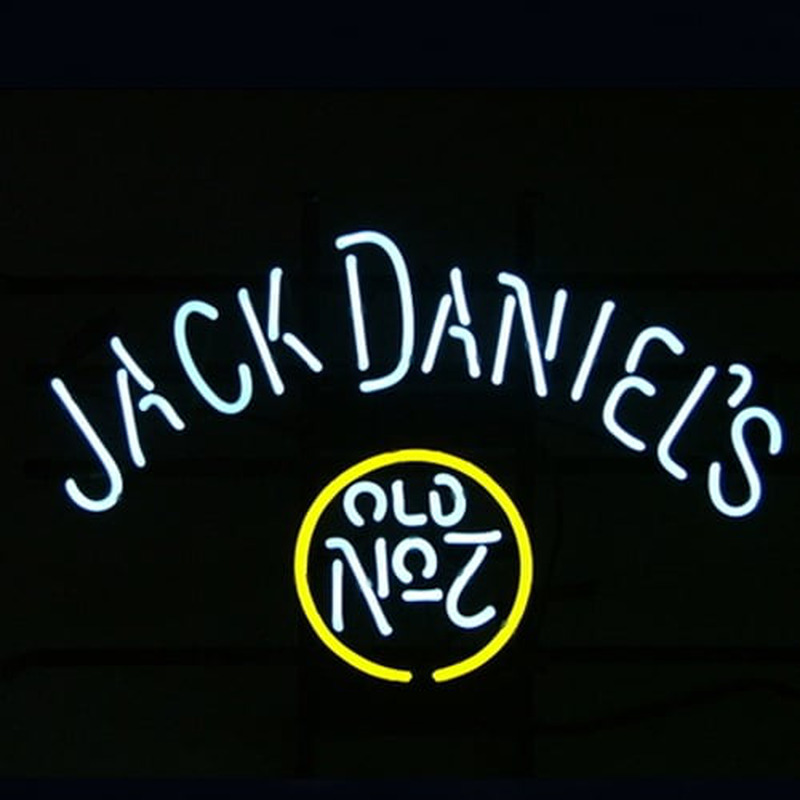 Jack Daniels #7 Whiskey Öl Bar Öppet Neonskylt