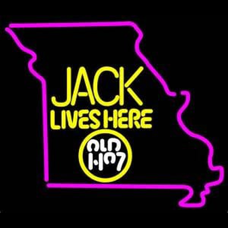 Jack Daniels Jack Lives Here Missouri Whiskey Neonskylt