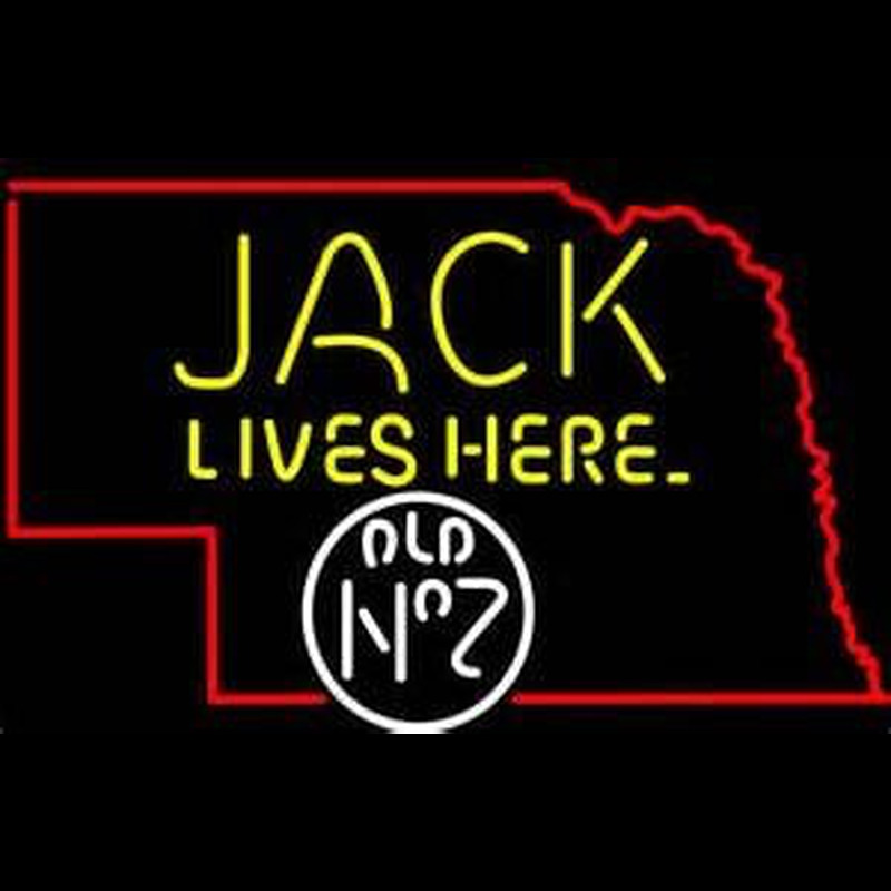 Jack Daniels Jack Lives Here Nebraska Whiskey Neonskylt