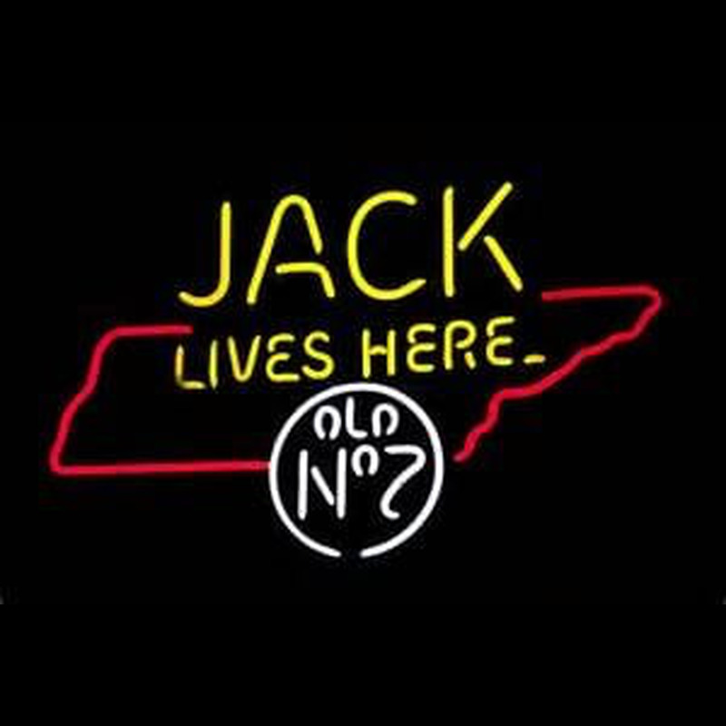 Jack Daniels Jack Lives Here Tennessee Whiskey Neonskylt