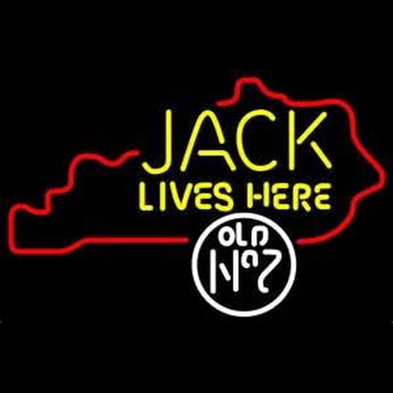Jack Daniels Jack Lives here Kentucky Whiskey Neonskylt