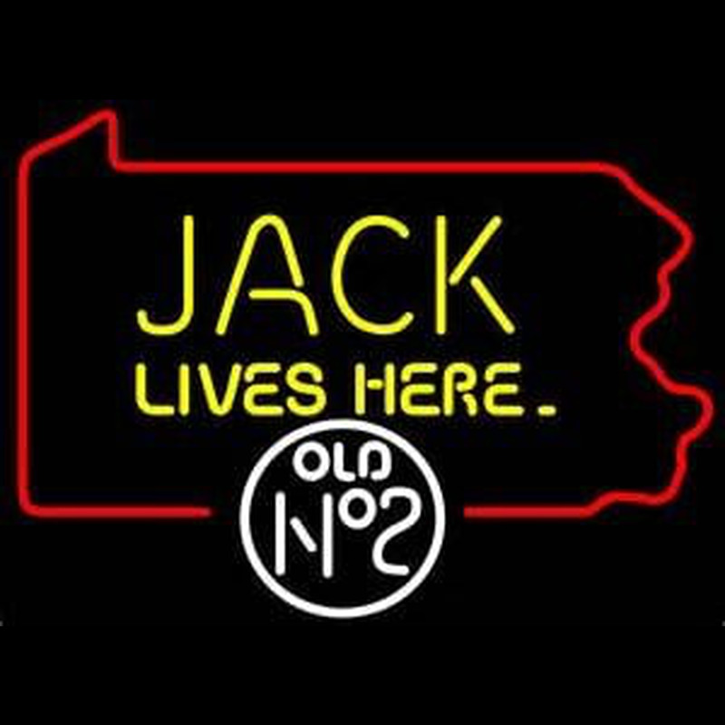 Jack Daniels Jack Lives here Pennsylvania Whiskey Neonskylt