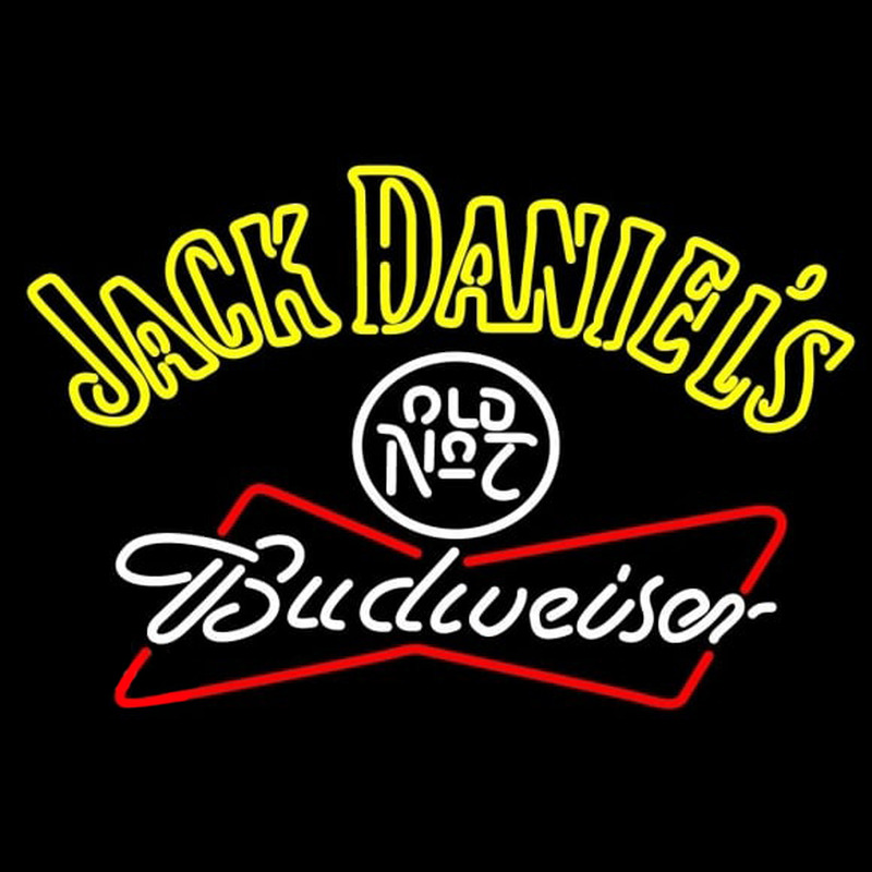 Jack Daniels with Budweiser Logo Neonskylt