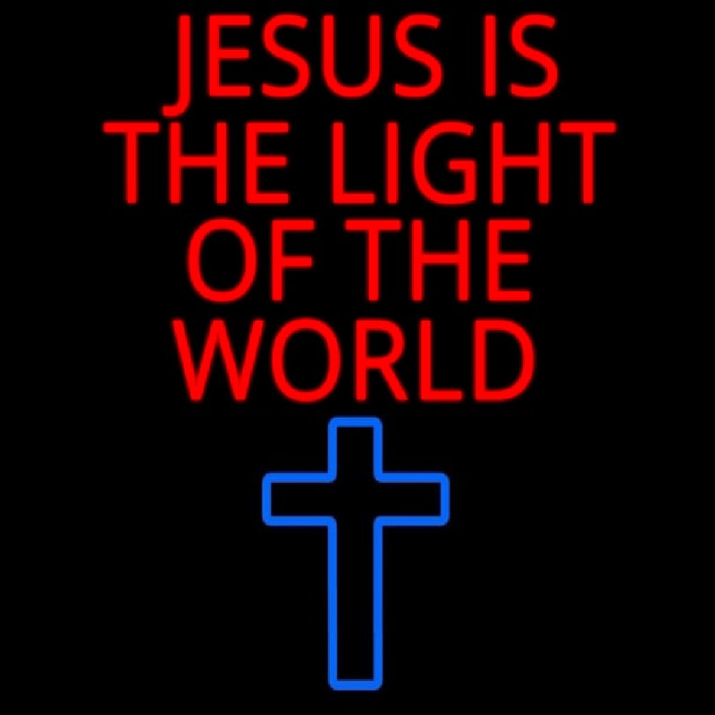 Jesus Is The Light Of The World Neonskylt