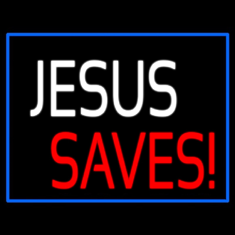 Jesus Saves Neonskylt