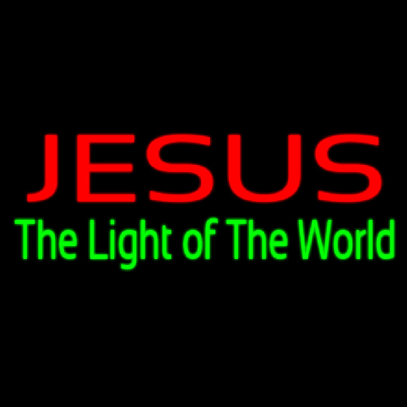 Jesus The Light Of World Neonskylt