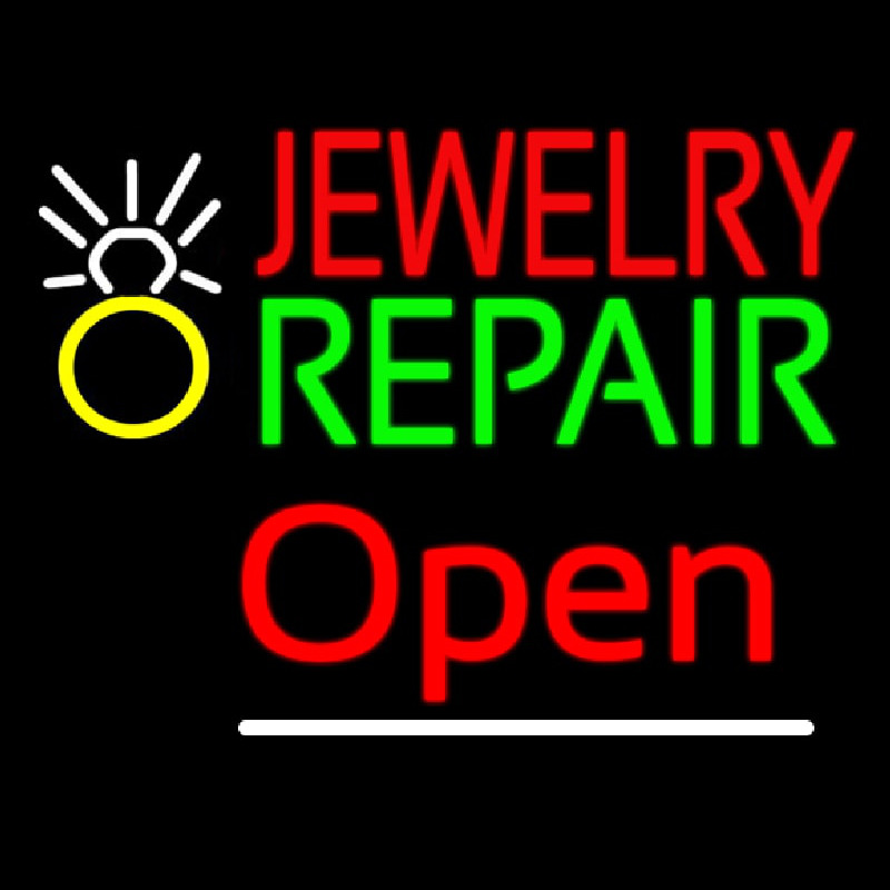 Jewelry Repair Logo Open Neonskylt