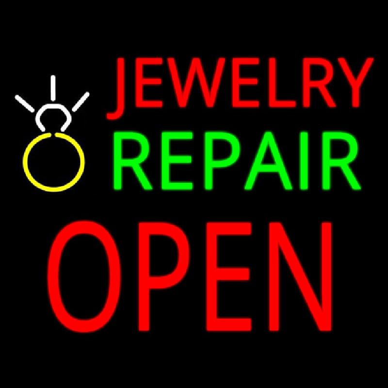 Jewelry Repair Open Logo Neonskylt