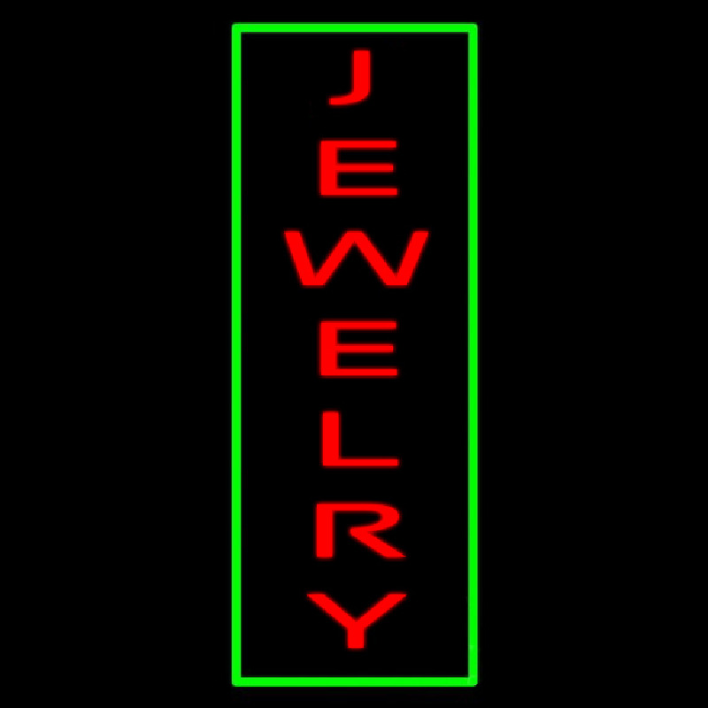 Jewelry Vertical Green Border Neonskylt