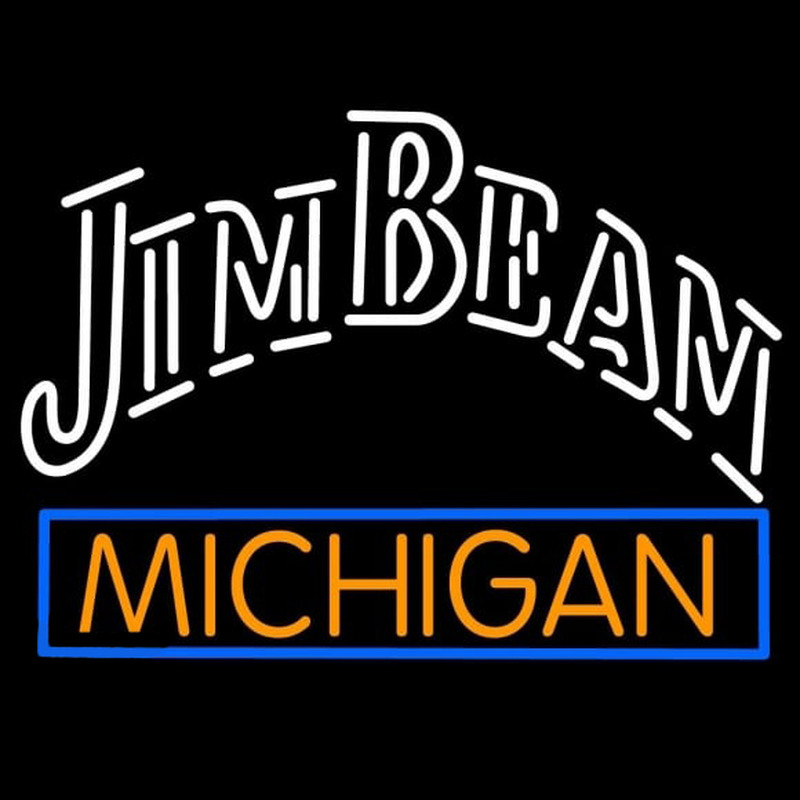 Jim Beam Michigan Logo Neonskylt