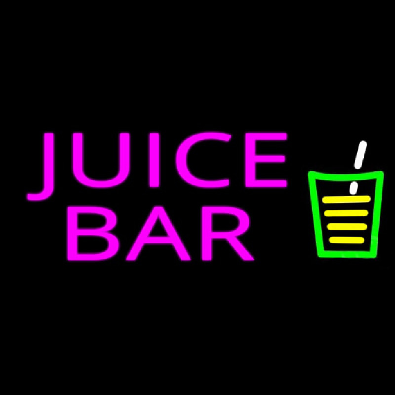 Juice Bar Pink Te t Glass Logo Neonskylt