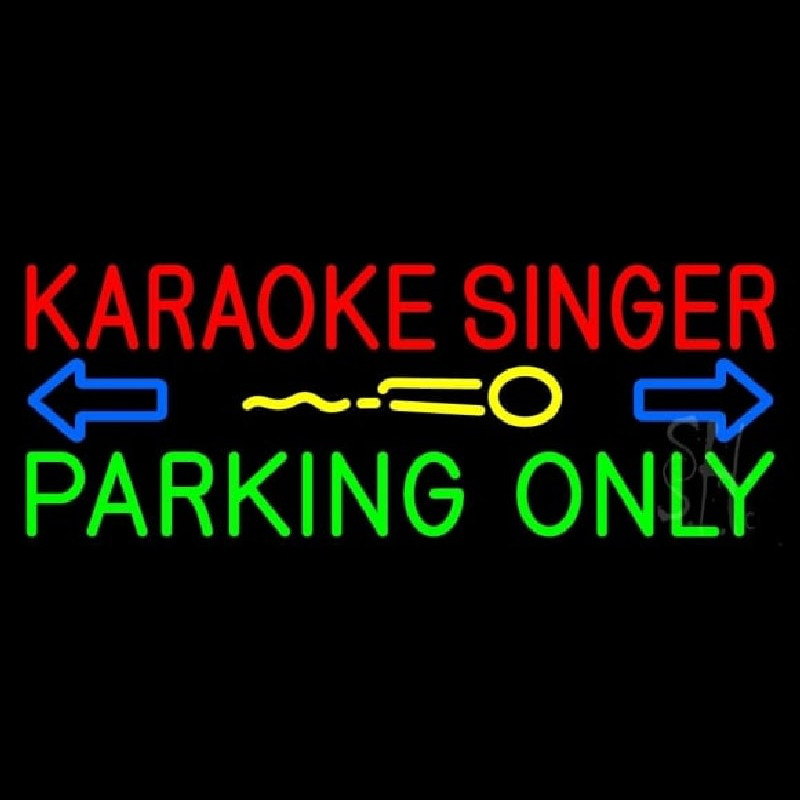 Karaoke Singer Parking Only 2 Neonskylt