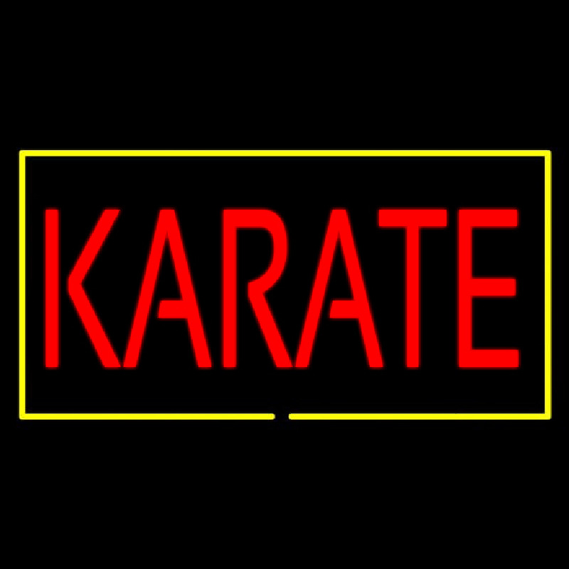 Karate Rectangle Yellow Neonskylt