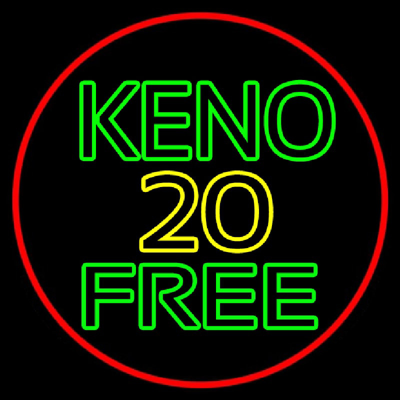 Keno 20 Free 1 Neonskylt
