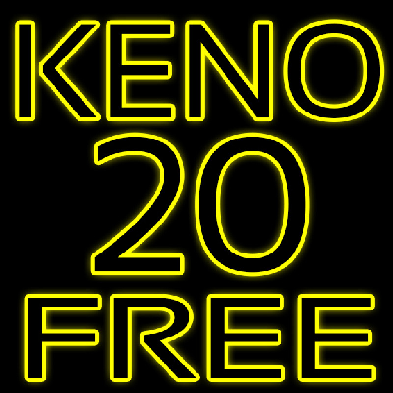 Keno 20 Free Neonskylt
