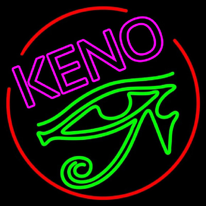 Keno With Eye Icon 2 Neonskylt