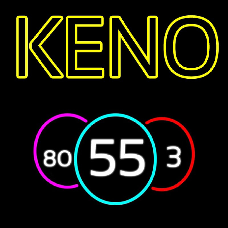 Keno With Multi Color Ball Neonskylt