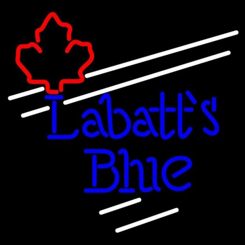 Labatt Blue Maple Leaf White Border Beer Sign Neonskylt