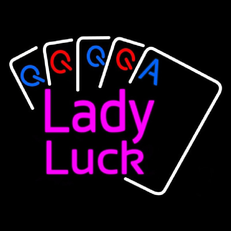 Lady Luck Cards Neonskylt
